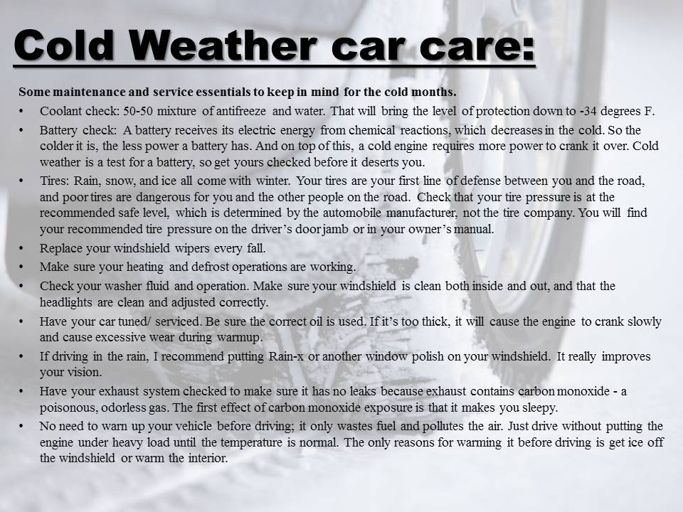 How to car for your car during the winter!